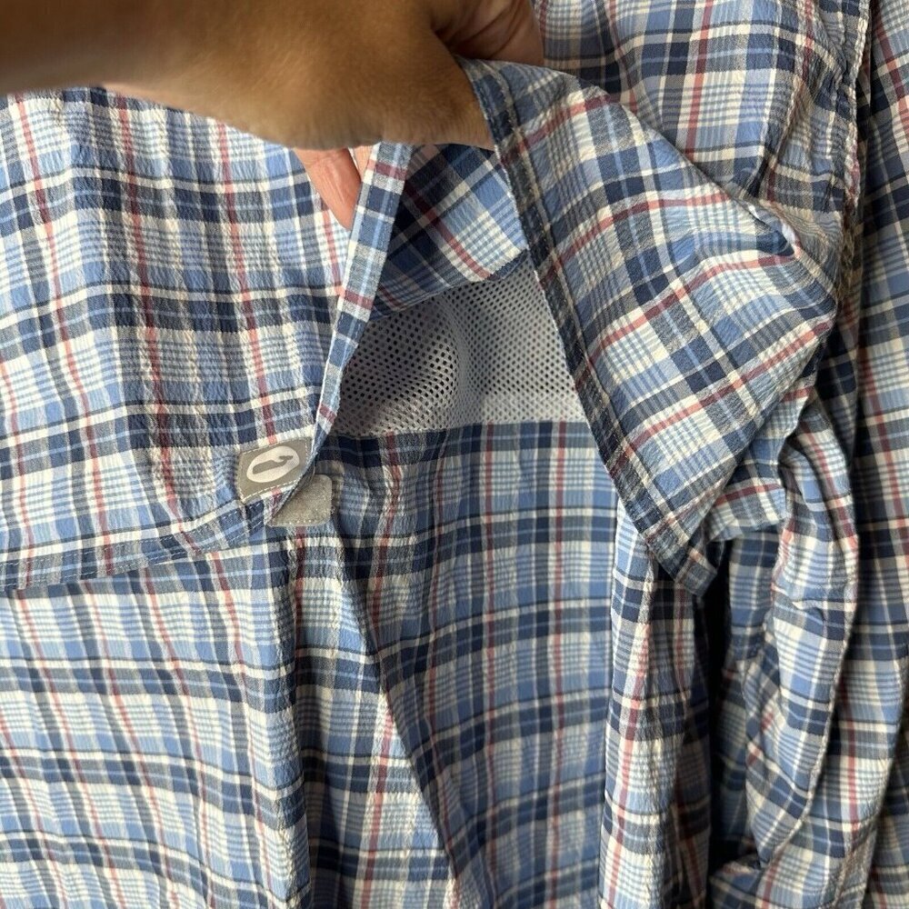 Vineyard Vines Harbor Shirt Mens L Blue Plaid Button Down Fishing Vented Outdoor - Picture 11 of 13
